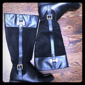 Black riding boots ( wide calf ) 7 w